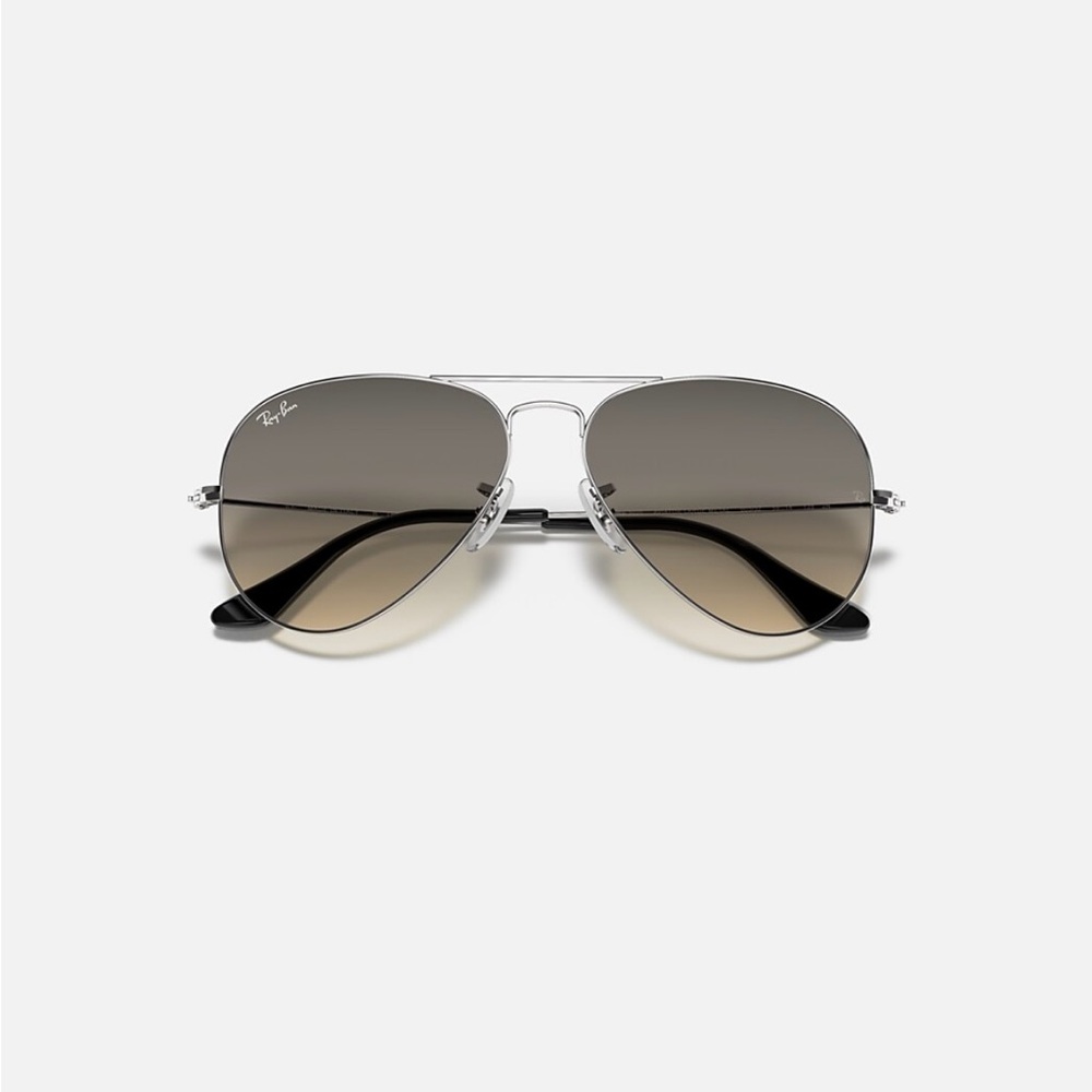 Ray-Ban Classic Silver Aviators, Gray Gradient color, size 58-14, Unisex